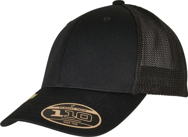 Flexfit 110RT/110RA – 6 Panel Trucker Kappe "Recycled" – Black
