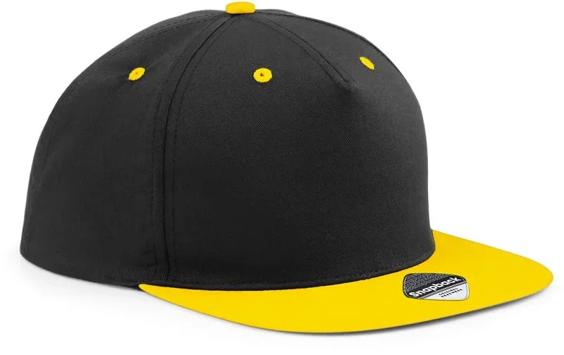 Beechfield B 610C – 5 Panel Snapback Contrast Kappe – Black/Yellow