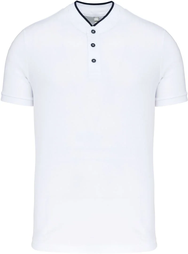 Kariban K 223 – Herren Polo mit Maokragen – White/Navy