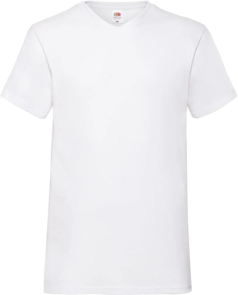 Fruit of the Loom Valueweight V-Neck T – V-Ausschnitt T-Shirt – White