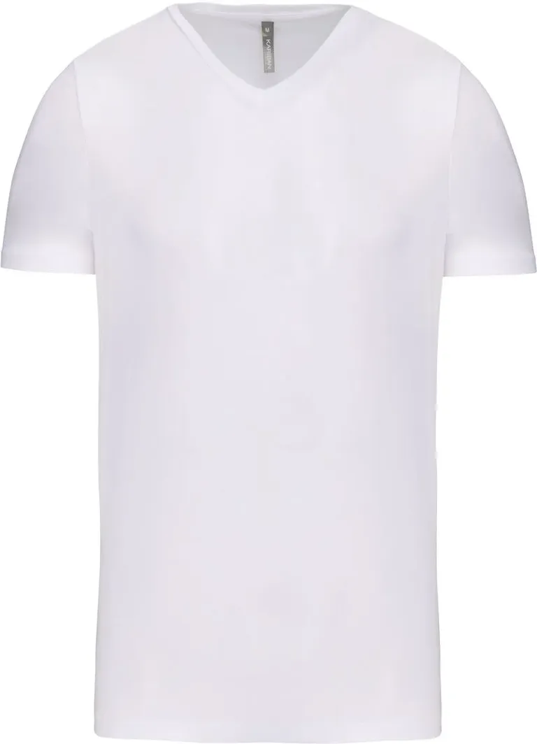 Kariban K 3014 – Herren V-Ausschnitt Stretch T-Shirt – White