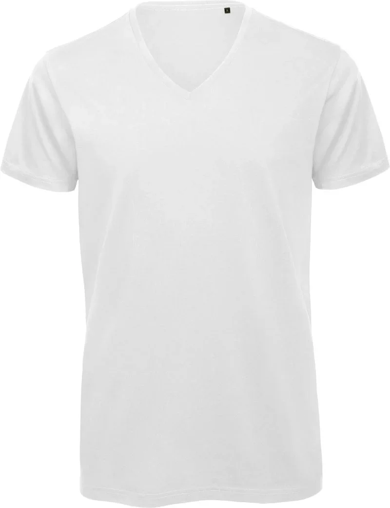 B&C Collection Inspire V T – Herren V-Ausschnitt T-Shirt – White