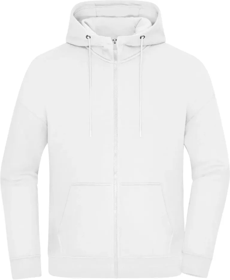James & Nicholson 8043 – Schwere Unisex Oversize Kapuzen Sweatjacke – White