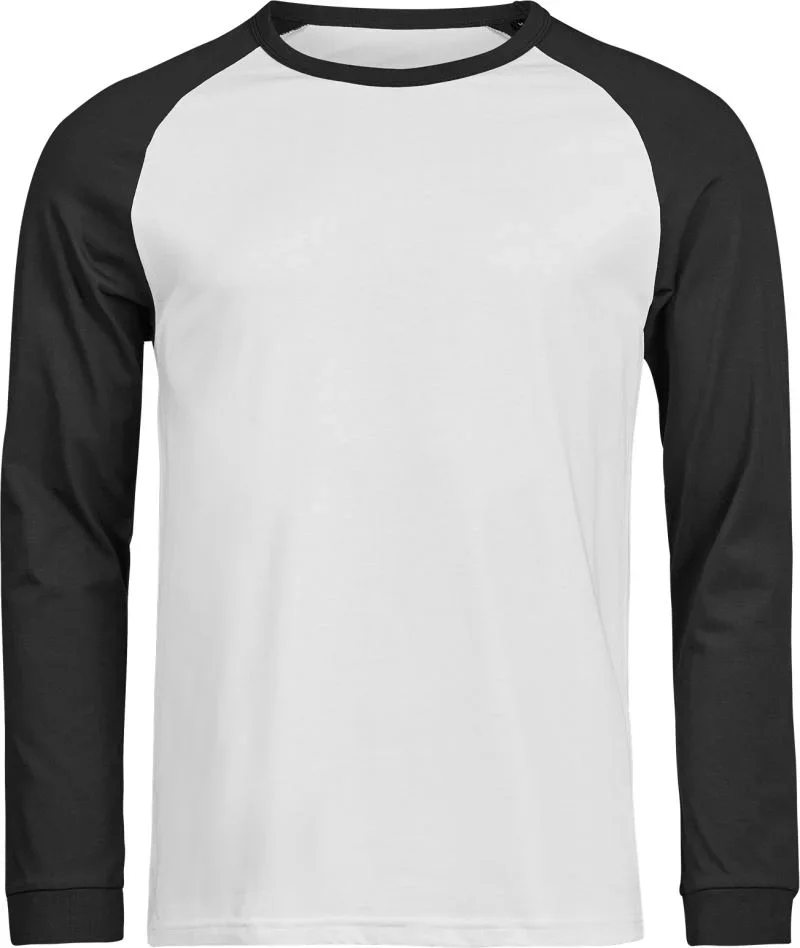 TEE JAYS TJ 1170 – Baseball T-Shirt langarm "Unlabeled" – White/Black