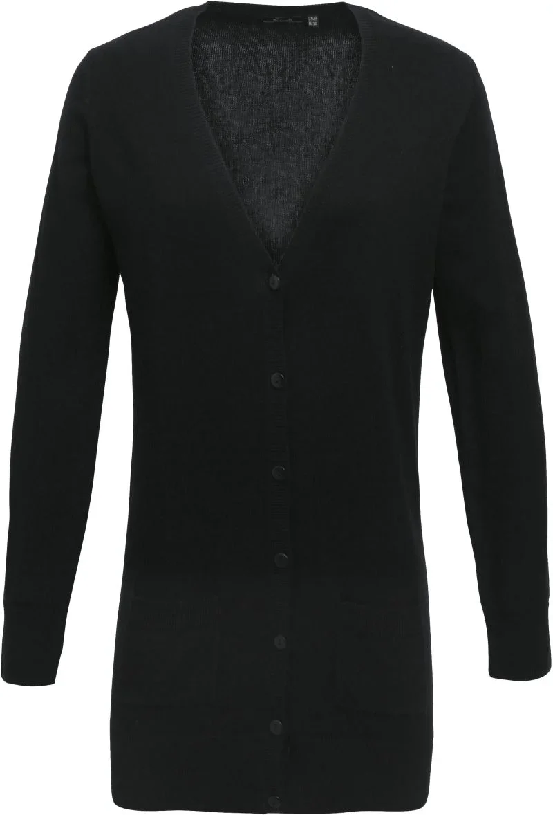 Premier PR 698 – Damen Strickjacke lang – Black
