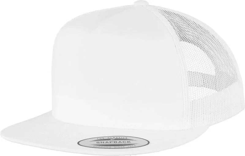 Flexfit 6006 – 5 Panel Trucker Kappe – White