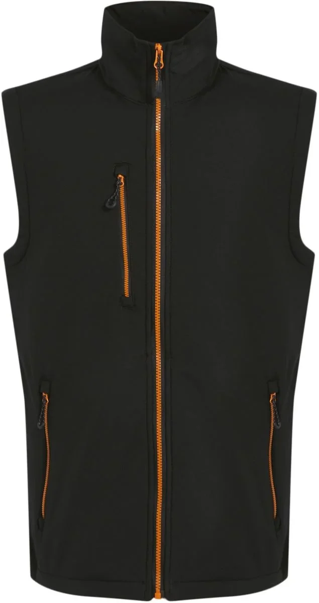 Regatta Professional TRA 915 – 2-Lagen Softshell Bodywarmer "Navigate" – Black/Orange Pop