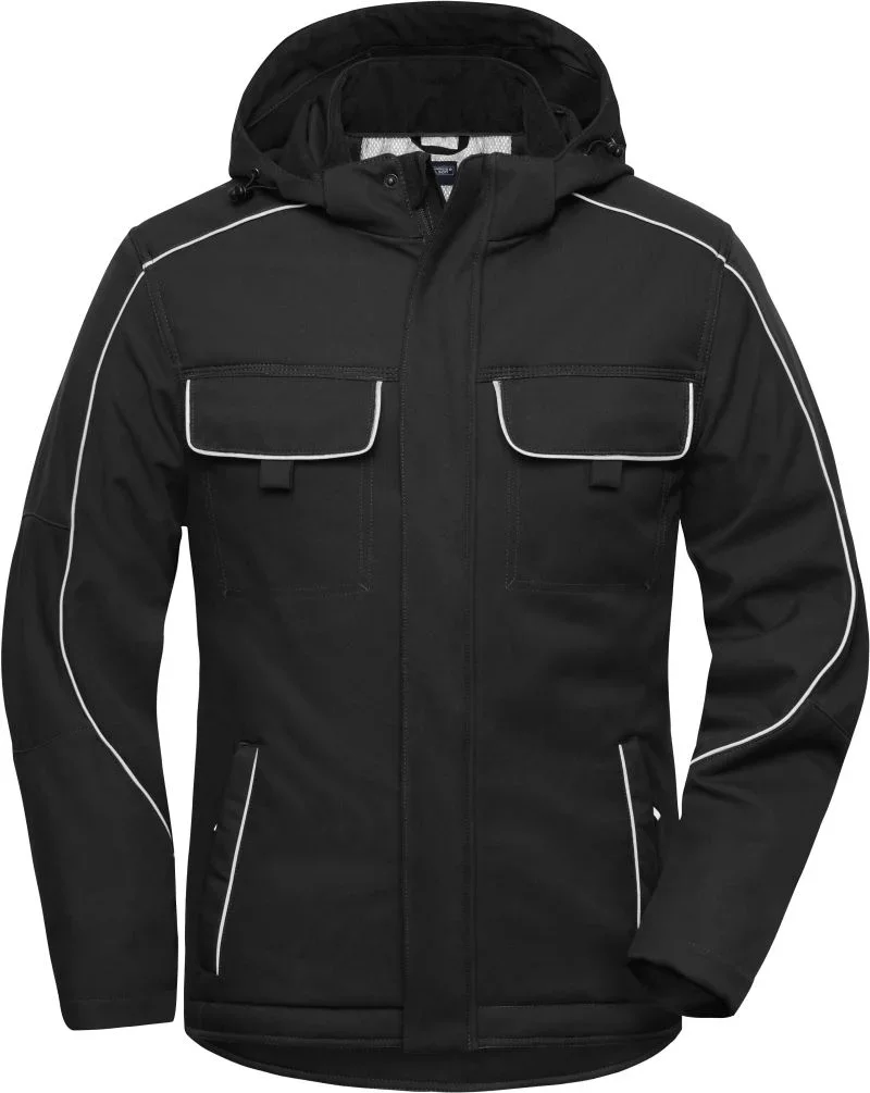 James & Nicholson JN 886 – Workwear Softshell Padded Jacke - Solid – Black