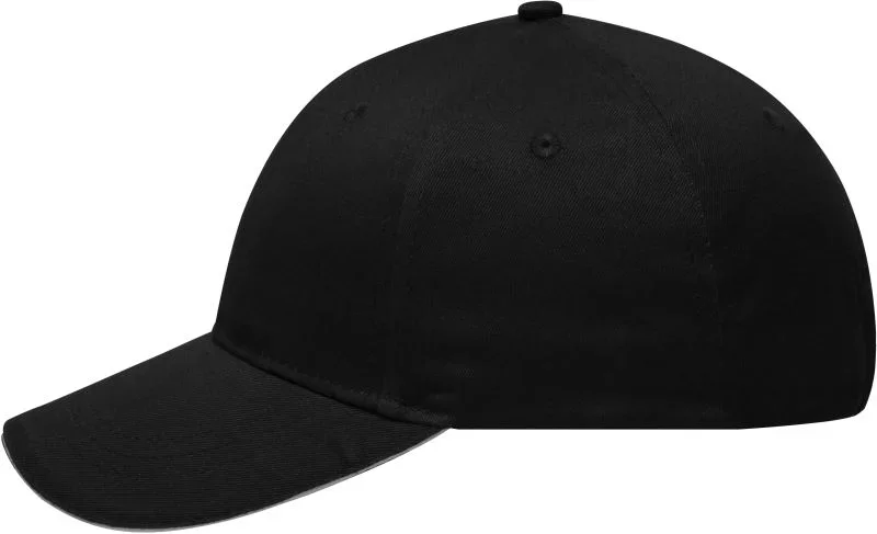 Myrtle Beach MB 6212 – 6 Panel Sandwich Kappe – Black/Light Grey