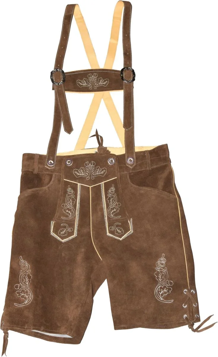 Scotler Sports Leather Trousers short – Herren Lederhose kurz – Dark Brown