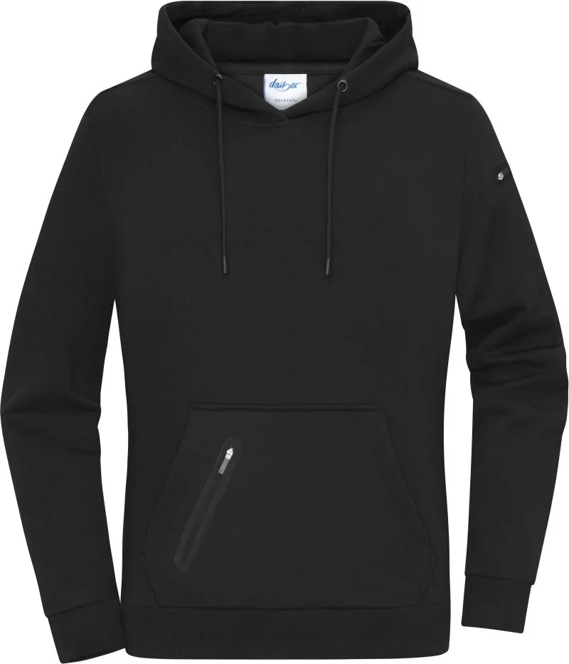 James & Nicholson 8045 – Damen Interlock Kapuzen Sweater – Black