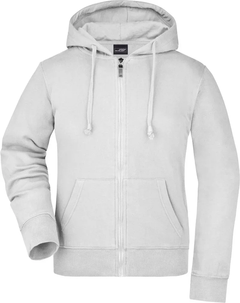 James & Nicholson JN 53 – Damen Kapuzen Sweatjacke – White