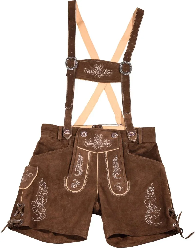 Scotler Sports Leather Trousers short – Damen Lederhose kurz – Dark Brown