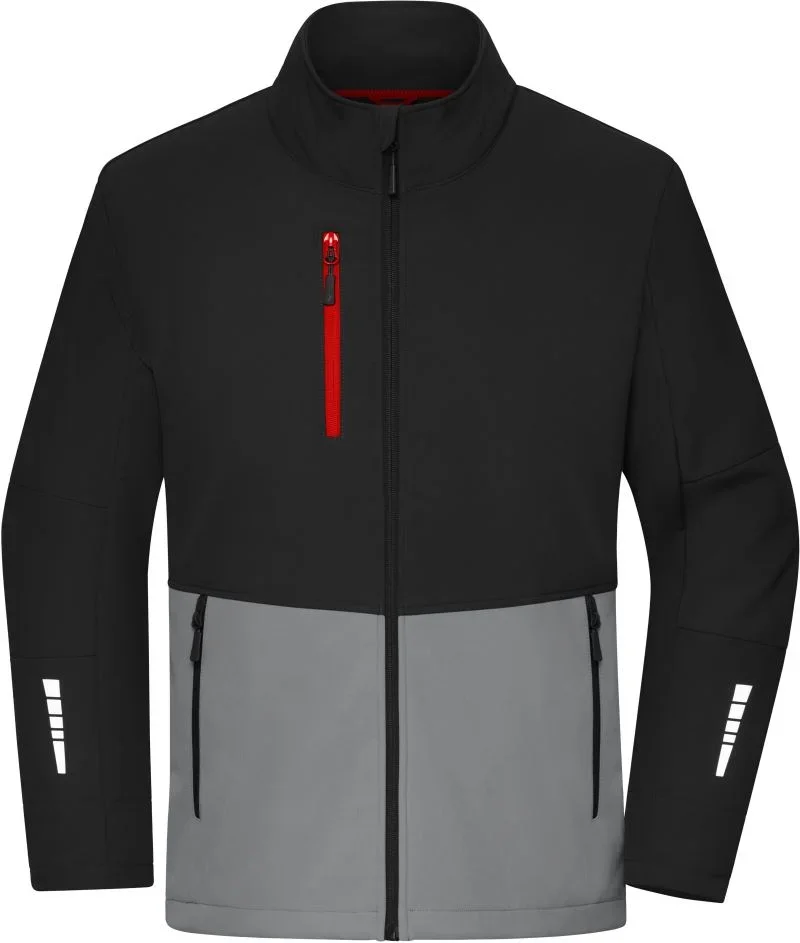 James & Nicholson JN 1886 – 3-Lagen Softshell Jacke – Black/Metal Grey