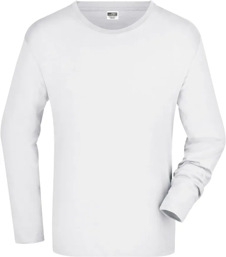 James & Nicholson JN 913 – Herren T-Shirt langarm – White