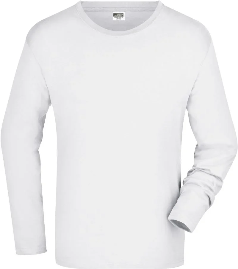 James & Nicholson JN 913 – Herren T-Shirt langarm – White