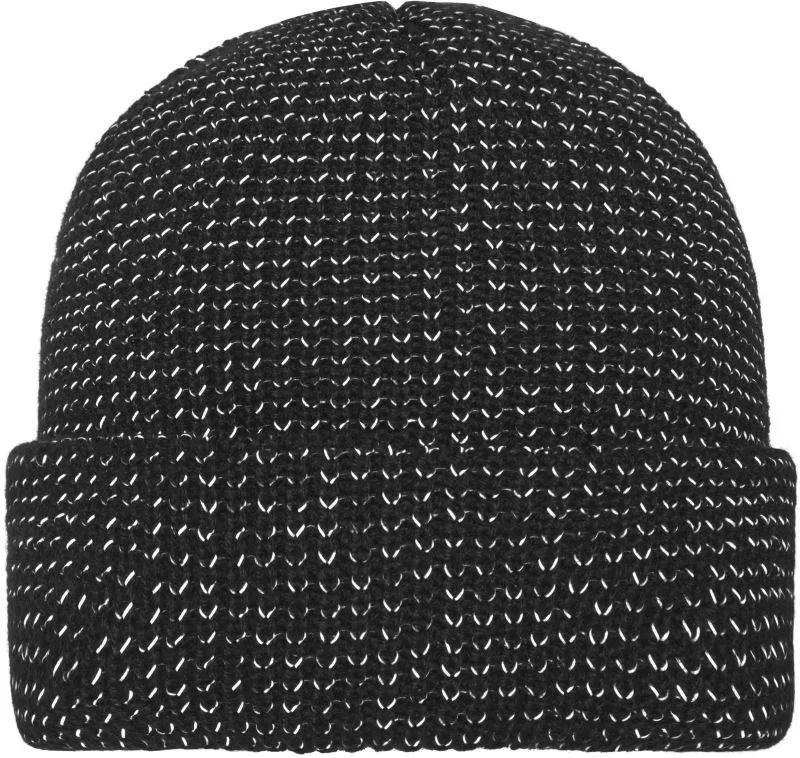 Myrtle Beach MB 7142 – Reflektierende Strickmütze – Black
