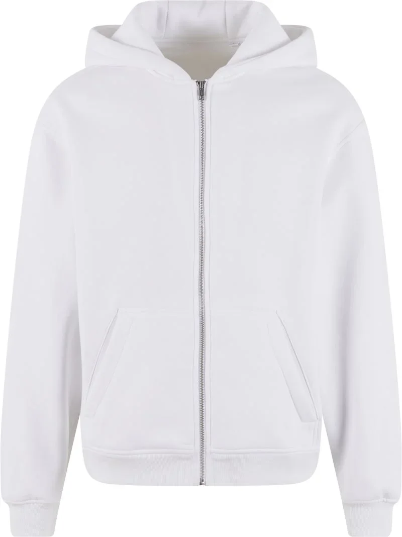 New Morning Studios NM 013 – Schwere Unisex Oversize Kapuzen Sweatjacke – White