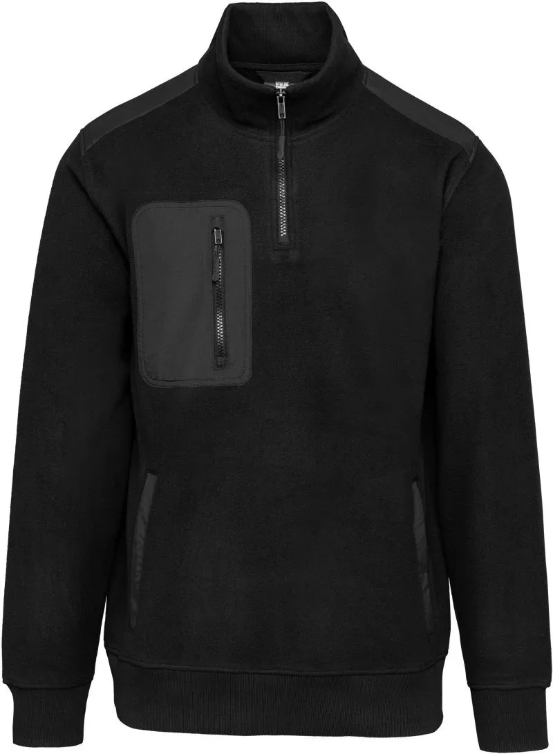 Kariban WK 905 – Workwear Fleece mit 1/4 Zip – Black