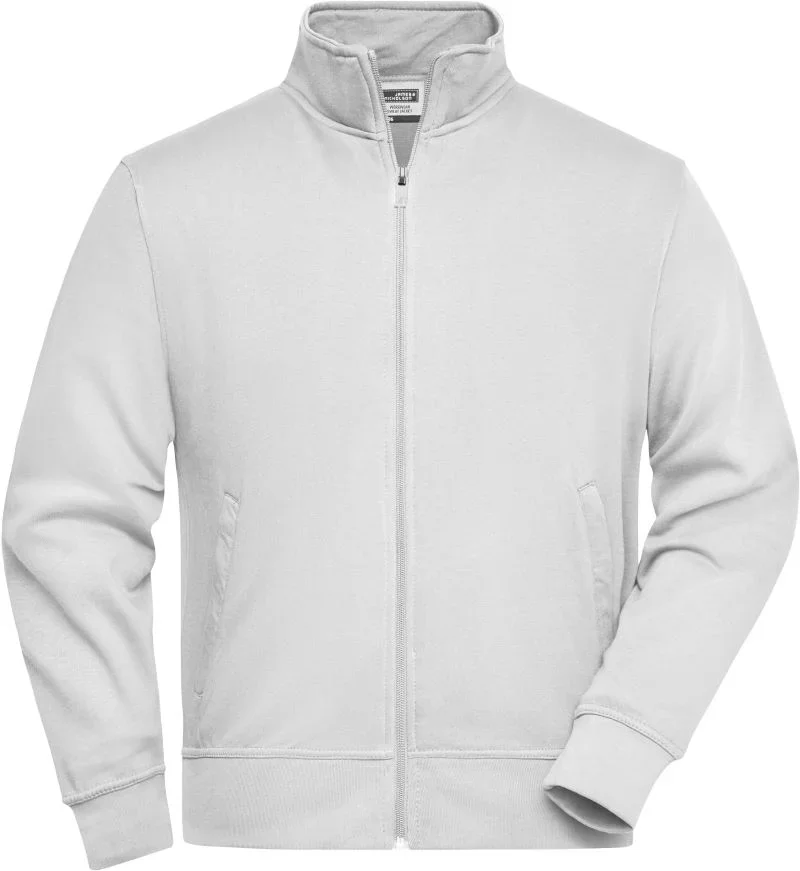 James & Nicholson JN 836 – Sweatjacke mit Stehkragen – White