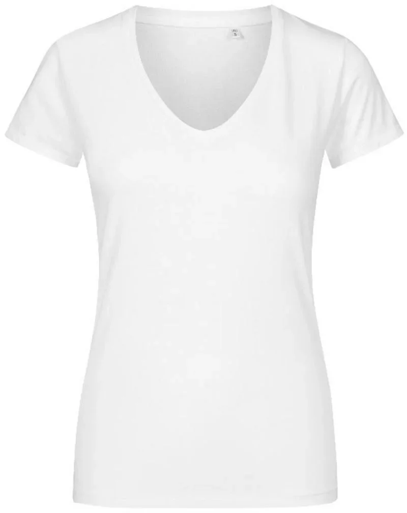 Promodoro 1525 – Damen X.O V-Ausschnitt T-Shirt – White