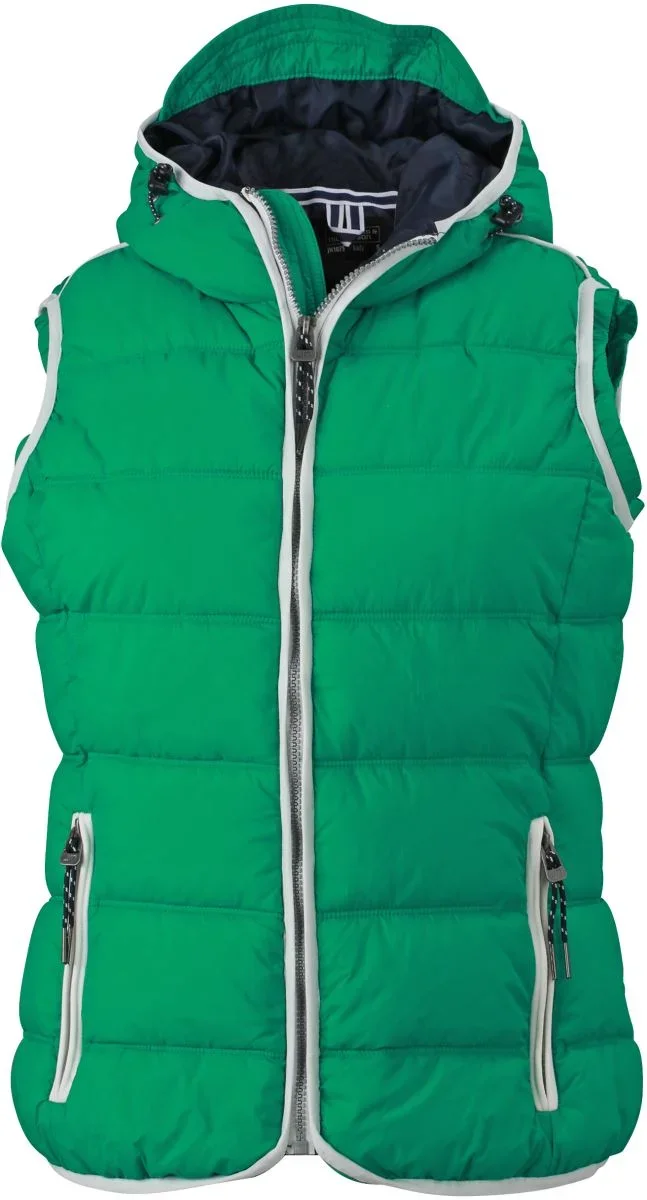 James & Nicholson JN 1075 – Damen Bodywarmer "Maritim" – Irish Green/White