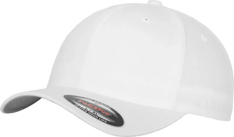 Flexfit 6277 – 6 Panel Flexfit Wooly Combed Kappe – White