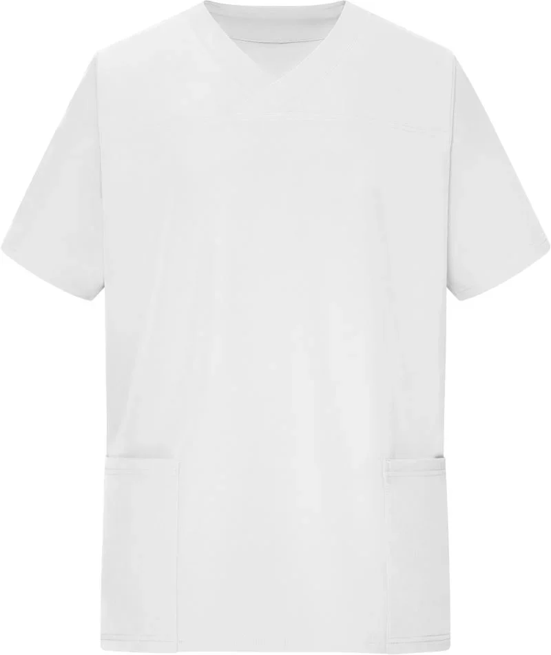 James & Nicholson JN 3104 – Herren V-Ausschnitt Stretch Kasack – White