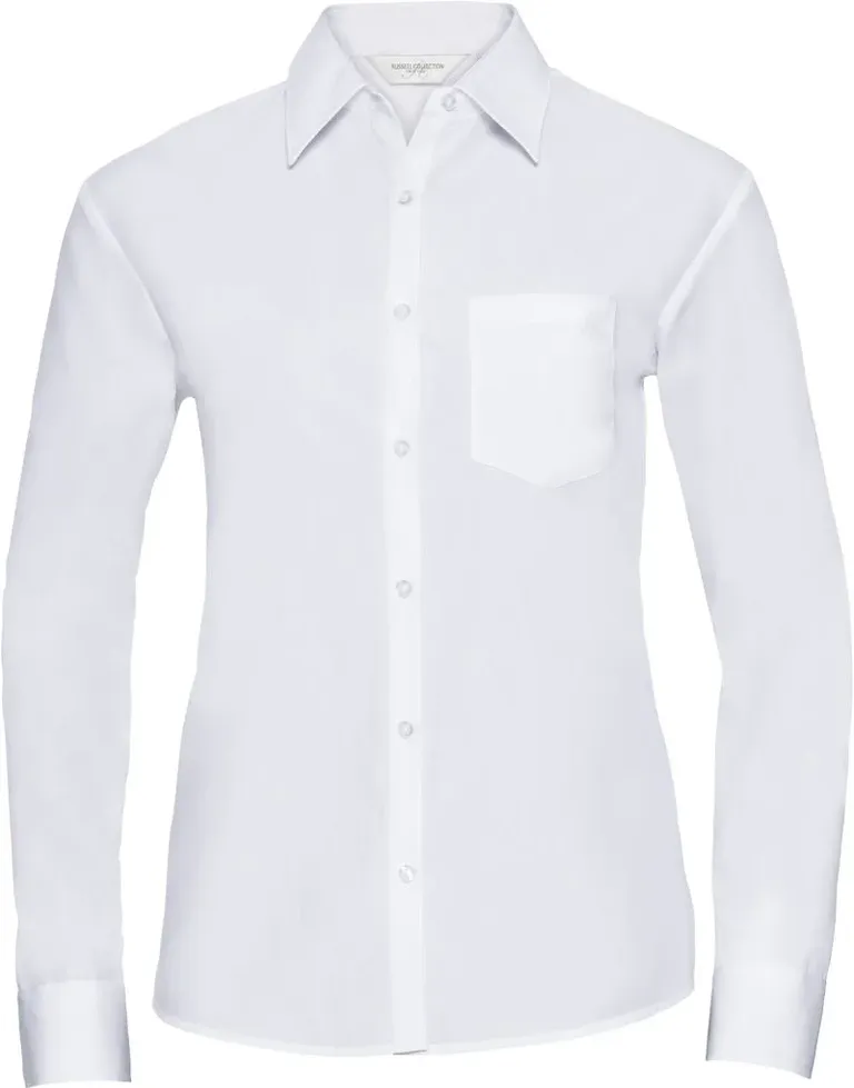 Russell Athletic 934F – Popeline Bluse langarm – White