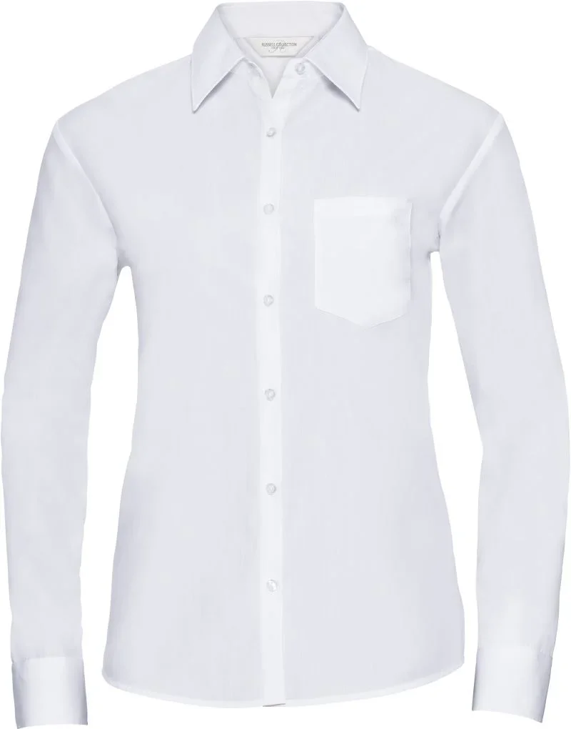 Russell Athletic 934F – Popeline Bluse langarm – White