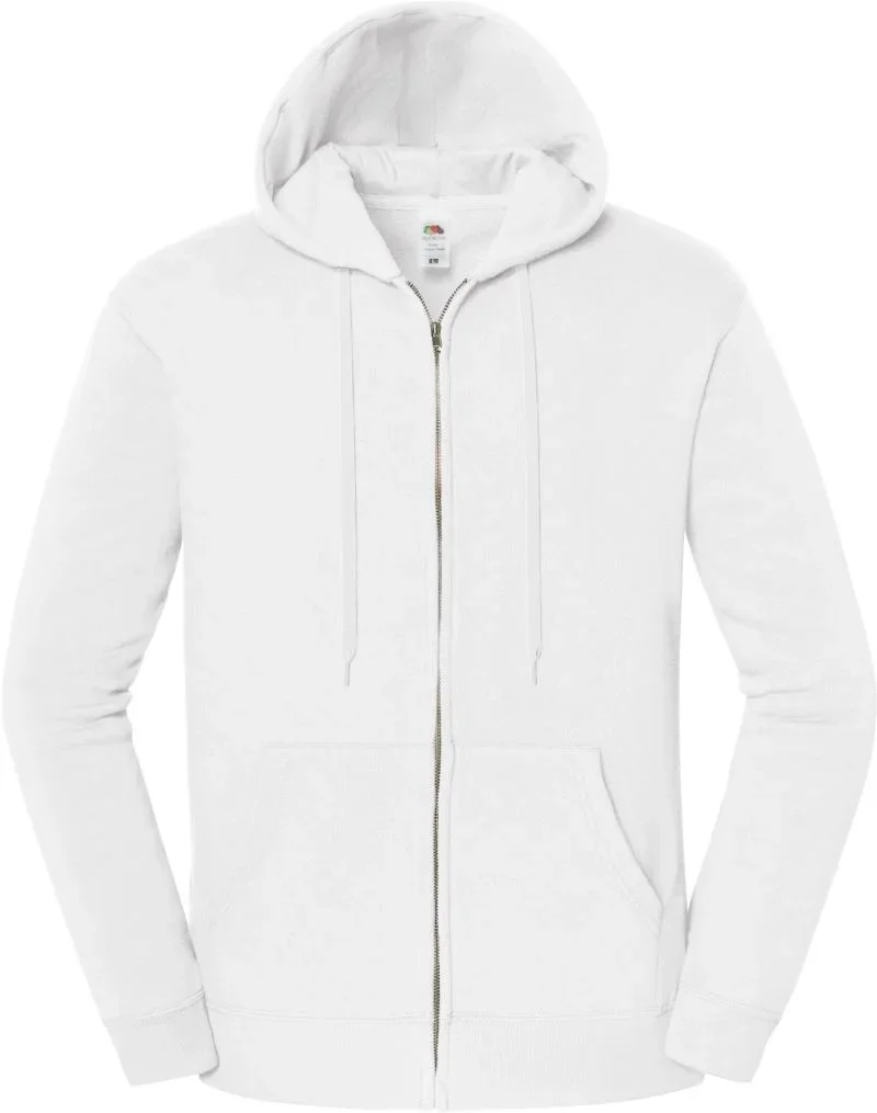 Fruit of the Loom Iconic Premium Hooded Sweat Jacket – Schwere Kapuzen Sweatjacke – White