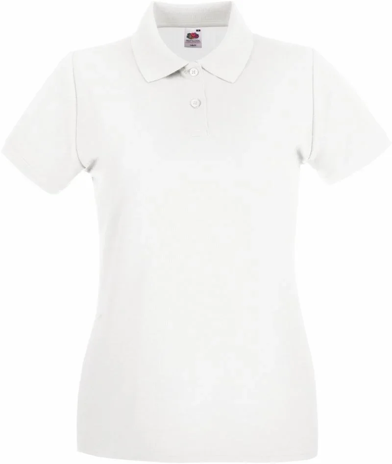Fruit of the Loom Lady-Fit Premium Polo – Damen Piqué Polo – White
