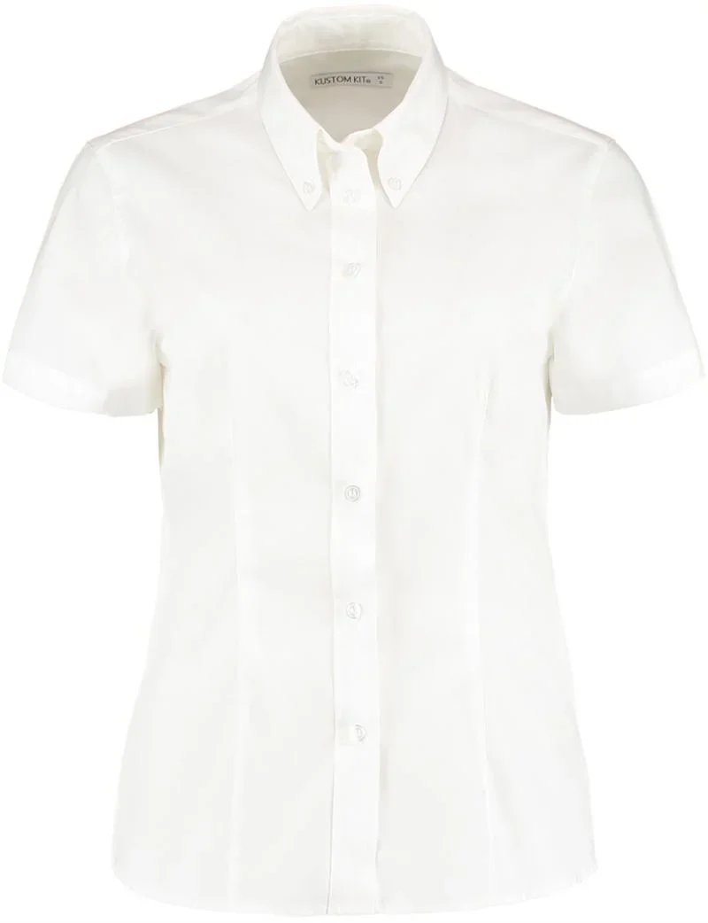 Kustom Kit KK 701 (26-28) – Oxford Bluse kurzarm – White
