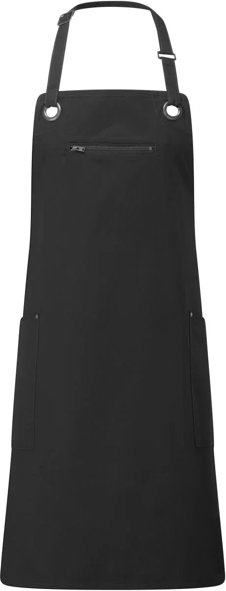 Premier PR 121 – Latzschürze mit Seitentaschen "Barley" – Black/Charcoal