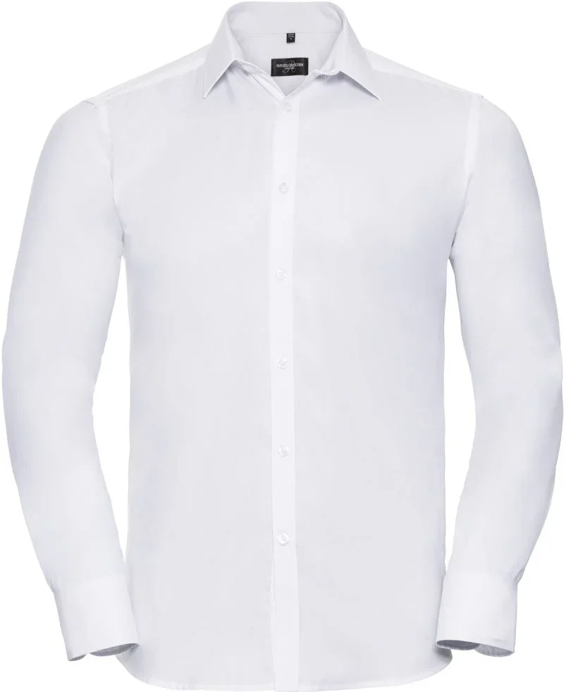 Russell Athletic 962M – Herringbone Hemd langarm – White