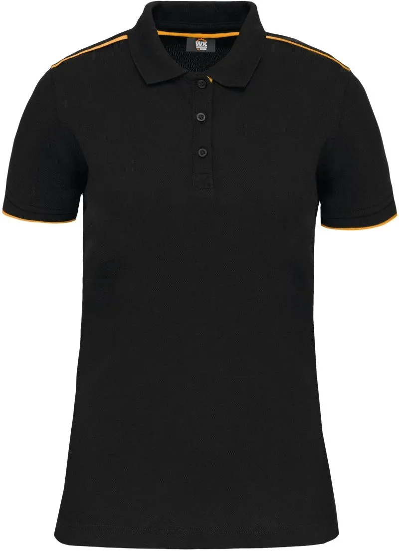 Kariban WK 271 – Damen Workwear Piqué Polo "Day-to-Day" – Black/Yellow