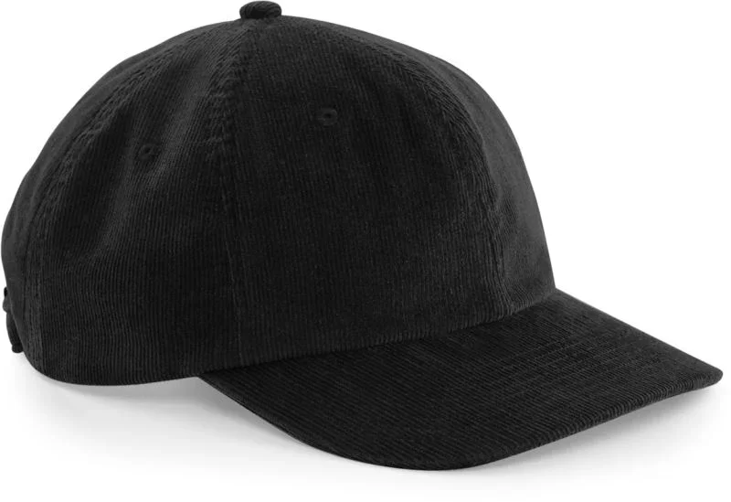 Beechfield B 682 – 6 Panel Kappe "Heritage Cord Cap" – Black