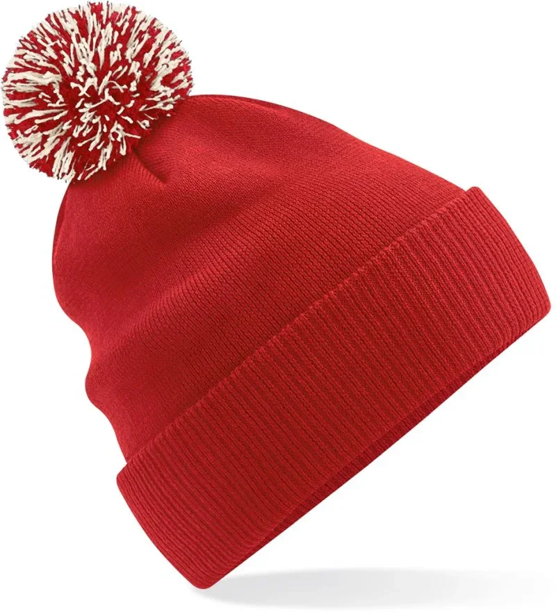 Beechfield B 450B – Kinder Strickmütze "Snowstar®" – Bright Red/Off White