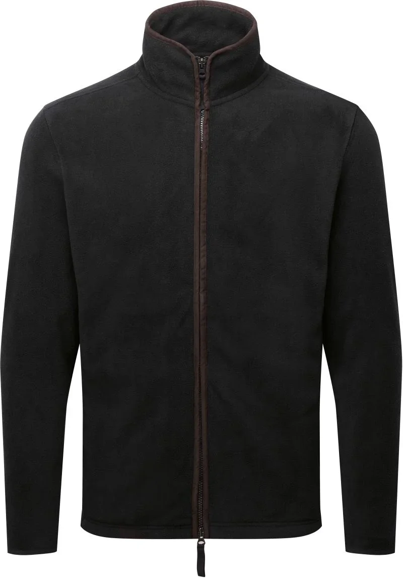Premier PR 823 – Herren Fleece Jacke "Artisan" – Black/Brown