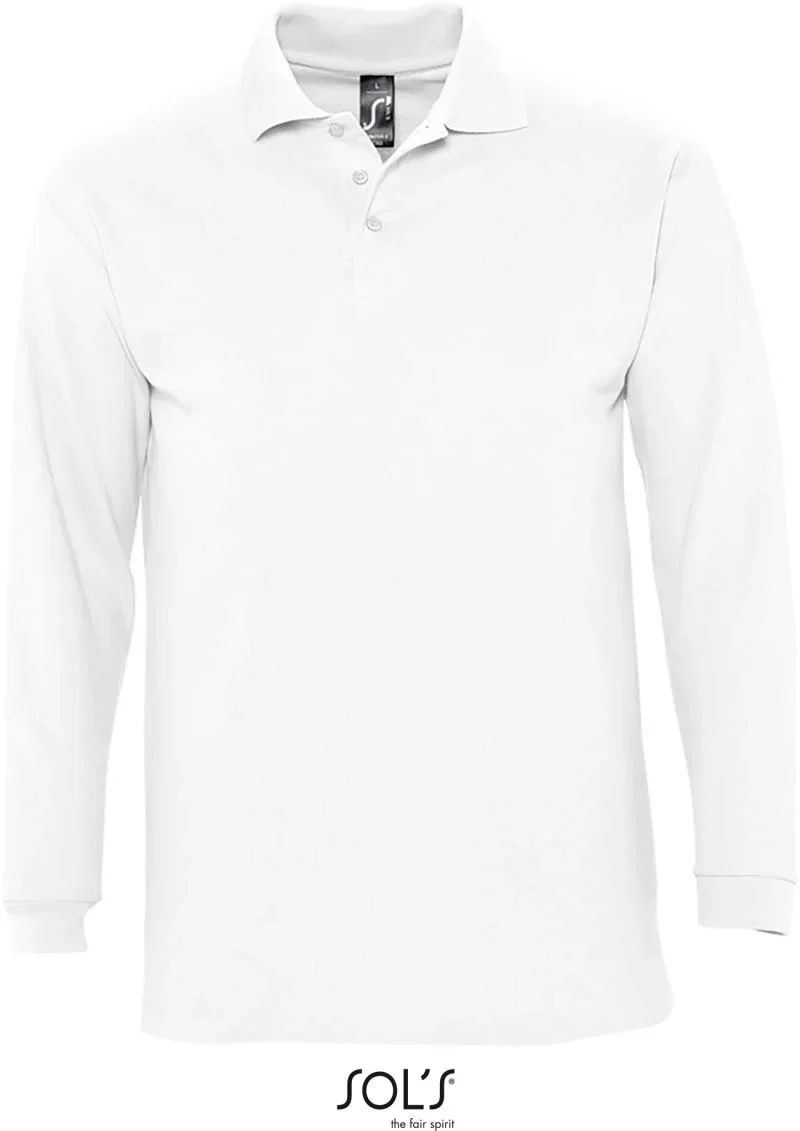 SOL's Collection Winter II – Piqué Polo langarm – White