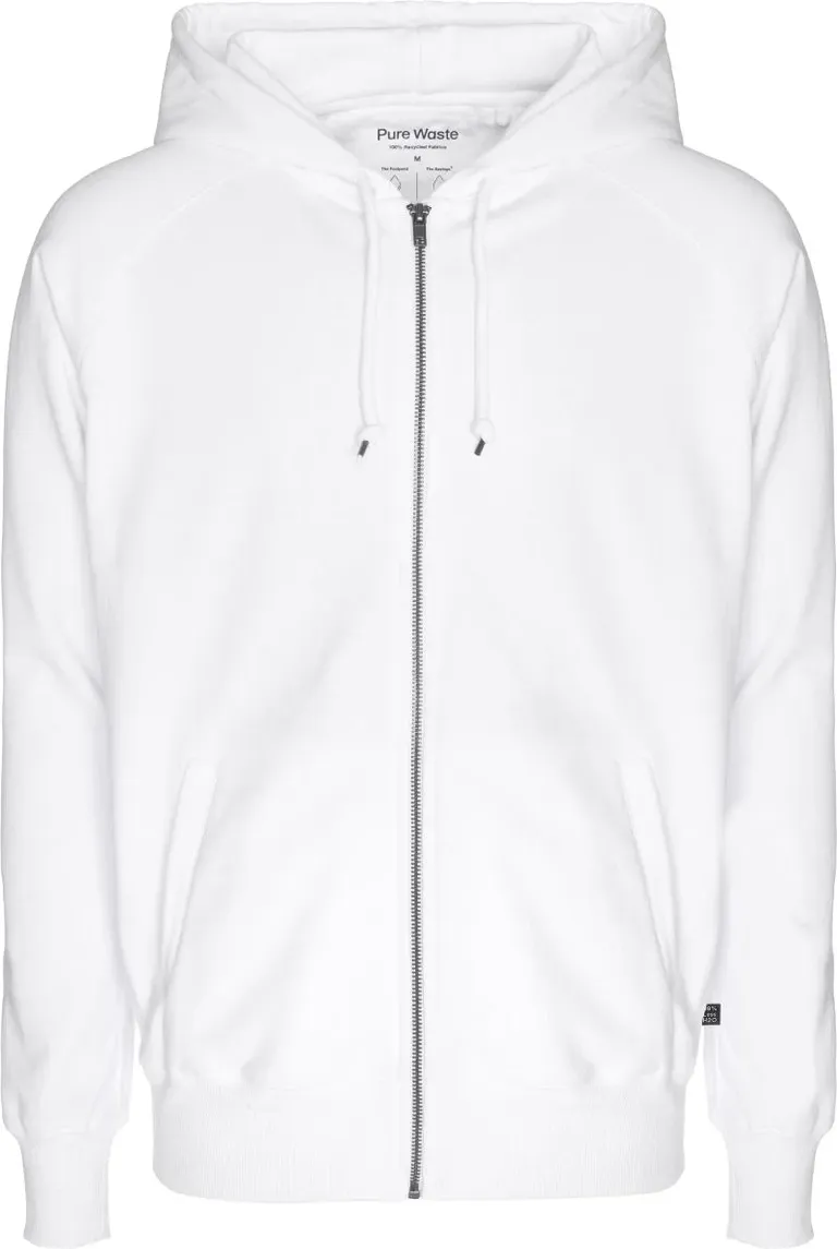 Pure Waste HJUB – Unisex Kapuzen Sweatjacke – White