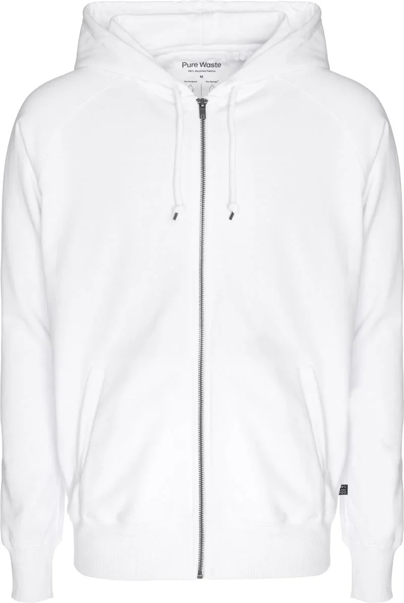 Pure Waste HJUB – Unisex Kapuzen Sweatjacke – White