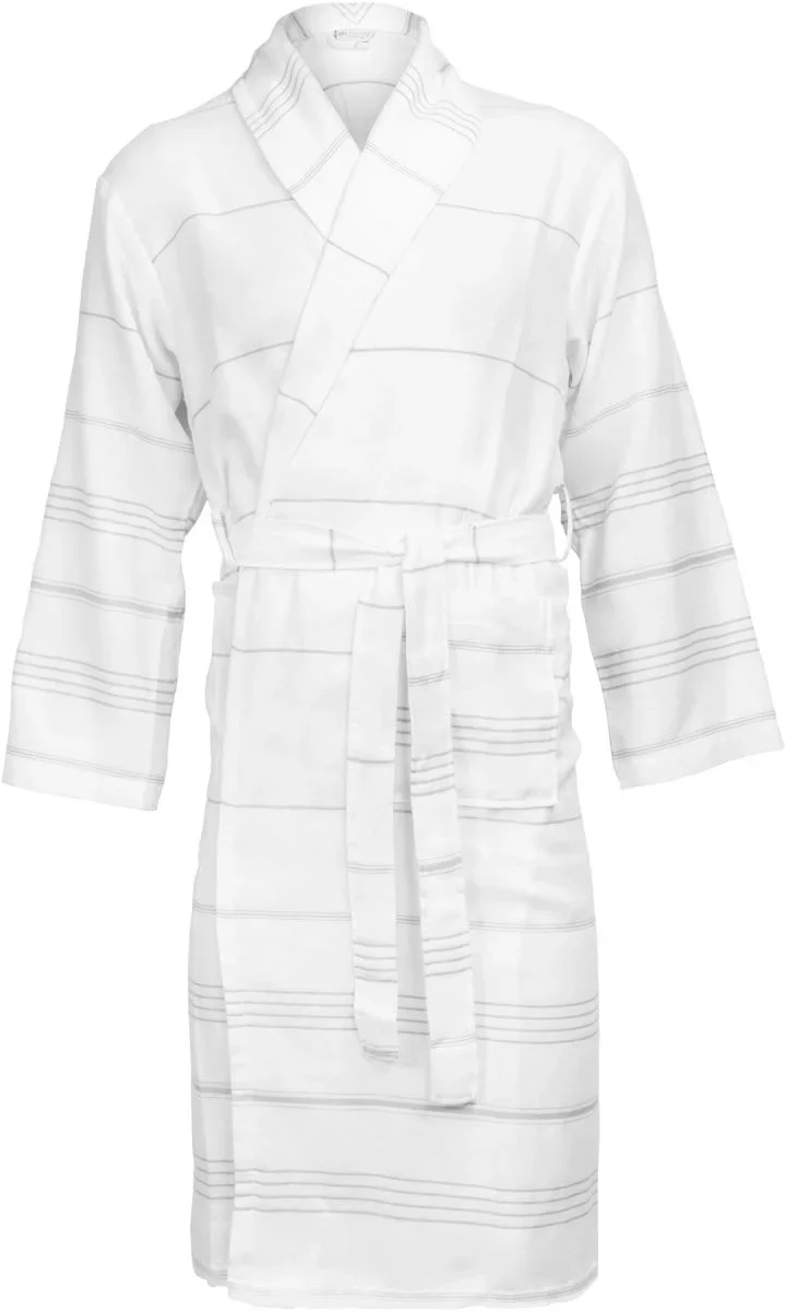 The One Towelling Hamam Bathrobe – Hamam Bademantel – White/Grey