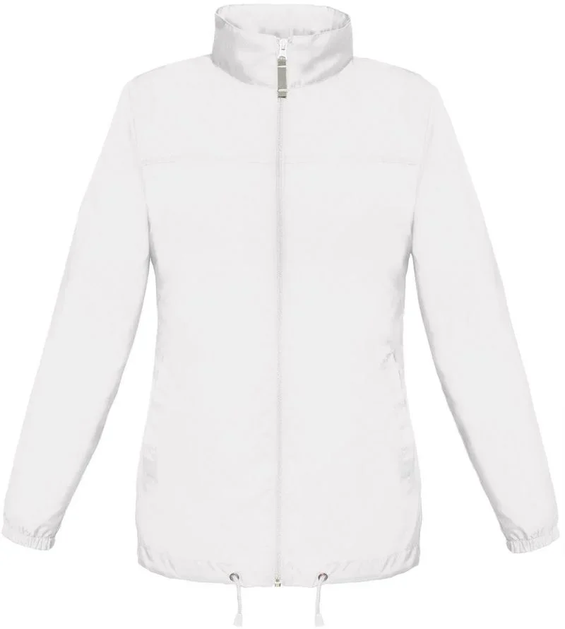 B&C Collection Sirocco – Ungefütterter Damen Windbreaker – White