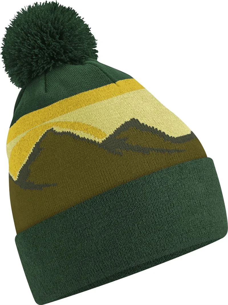 Beechfield B 395R – Strickmütze mit Pompon "Mountain Peaks" – Alpine Peaks