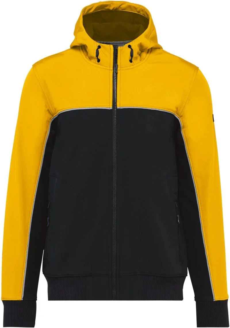 Kariban WK 450 – Workwear 3-Lagen Softshell Jacke – Black/Yellow