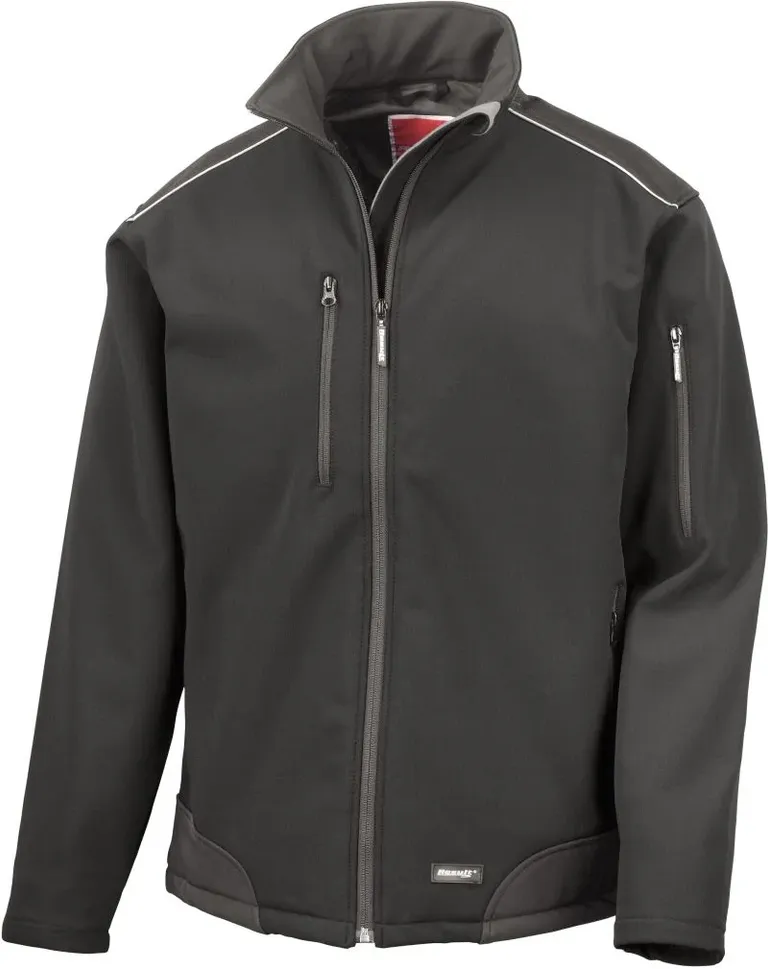 Result R 124X – 3-Lagen Softshell Ripstop Workwear Jacke – All Black
