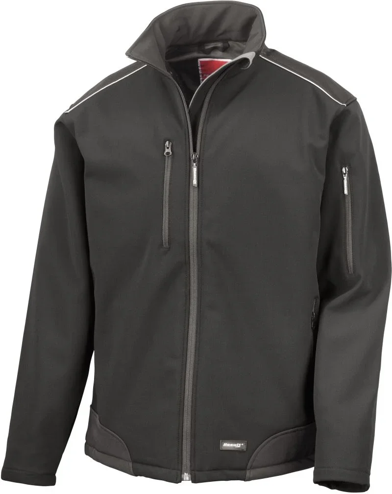 Result R 124X – 3-Lagen Softshell Ripstop Workwear Jacke – All Black