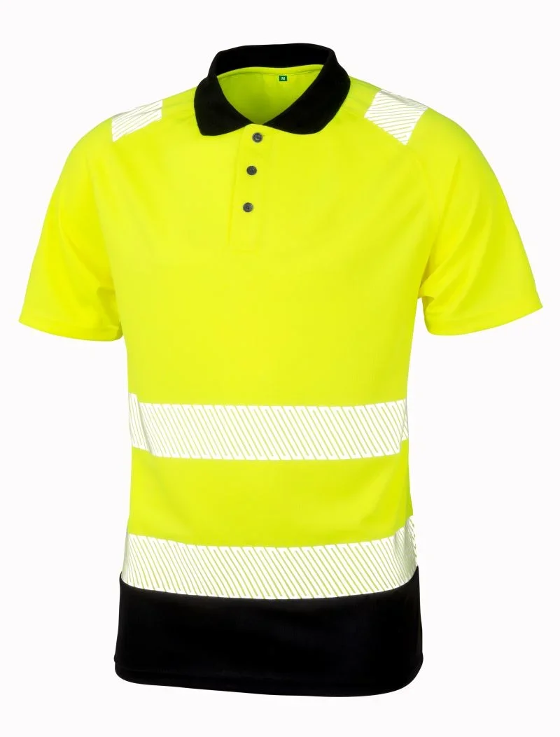 Result R 501X – Sicherheits Polo – Fluorescent Yellow/Black