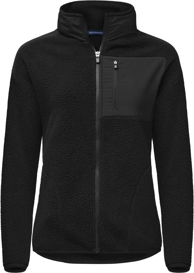 Cutter & Buck Cascade Sherpa Women – Damen Sherpa Fleece Jacke – Black
